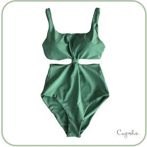 Cupshe One Piece Side Cut Monokini Swimsuit Green